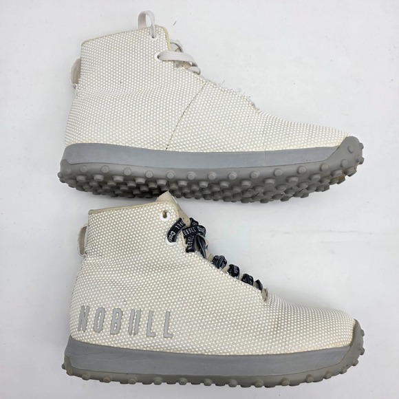 Nobull Womens 8.5 Men 7 Outwork High Top White Athletic Gym Workout Trainer Turf - Picture 5 of 9